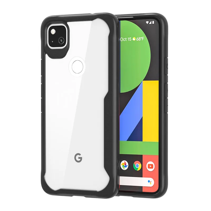 

2020 High Clear Elegant Shockproof Acrylic 2 in 1 Soft Silicone & Hard PC Phone Case for Google Pixel 4A