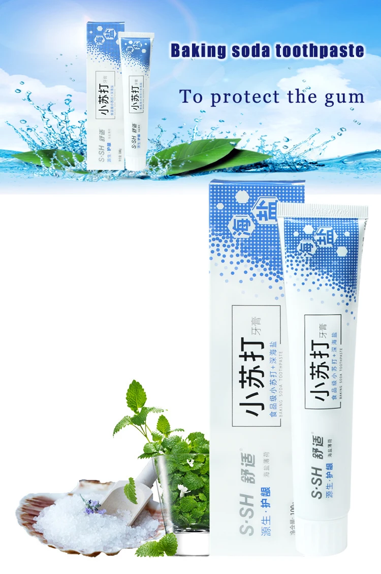 100g Oral Care Food Grade Baking Soda Sea Salt Mint Smell Toothpaste