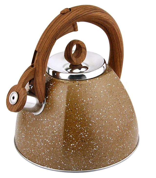 

Stainless steel stovetop whistling tea kettles suitable for all sources, Grey,black,brown