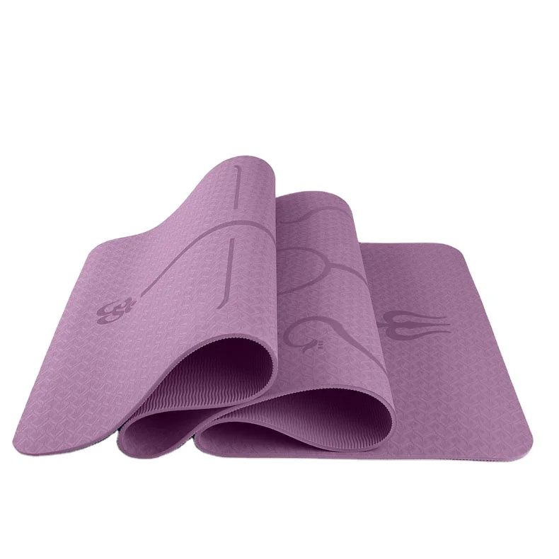 

Professional Eco-friendly Non Slip Design Exercise Gym Fitness 6mm Custom leather TPE Yoga Mat, As picture or customized