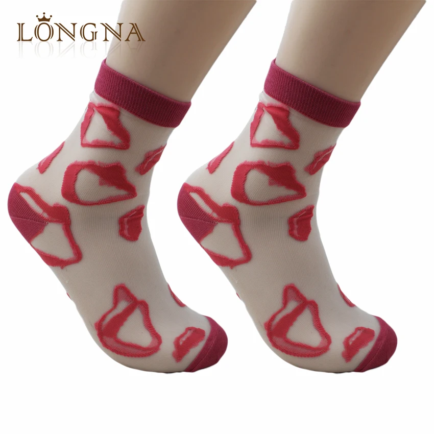 

Light and thin hollow out silk stockings printed fish net socks