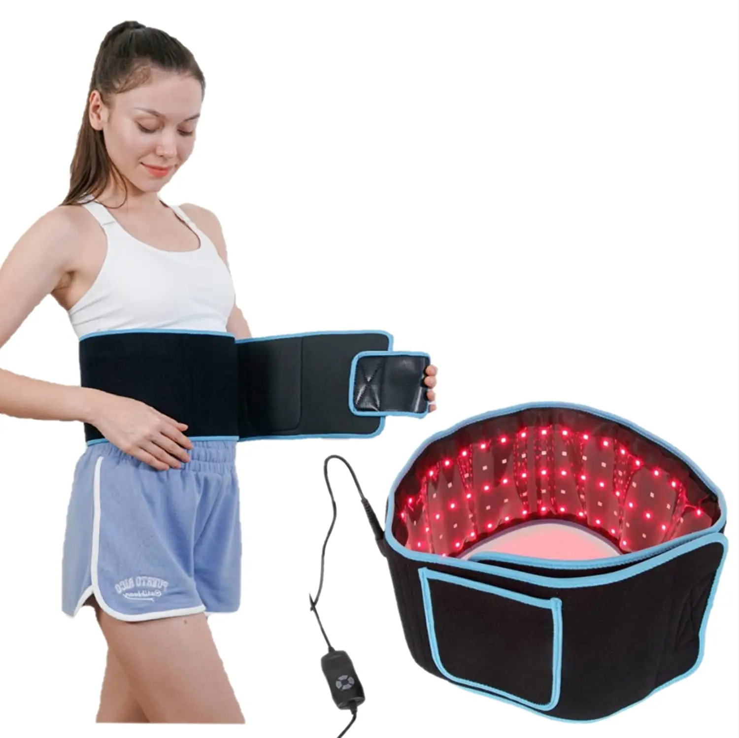 

Laser Low Back Pain Relief Wrap Led Physiotherapy Waist Abdominal Sculpting Belt Red Light Infrared Phototherapy Pad