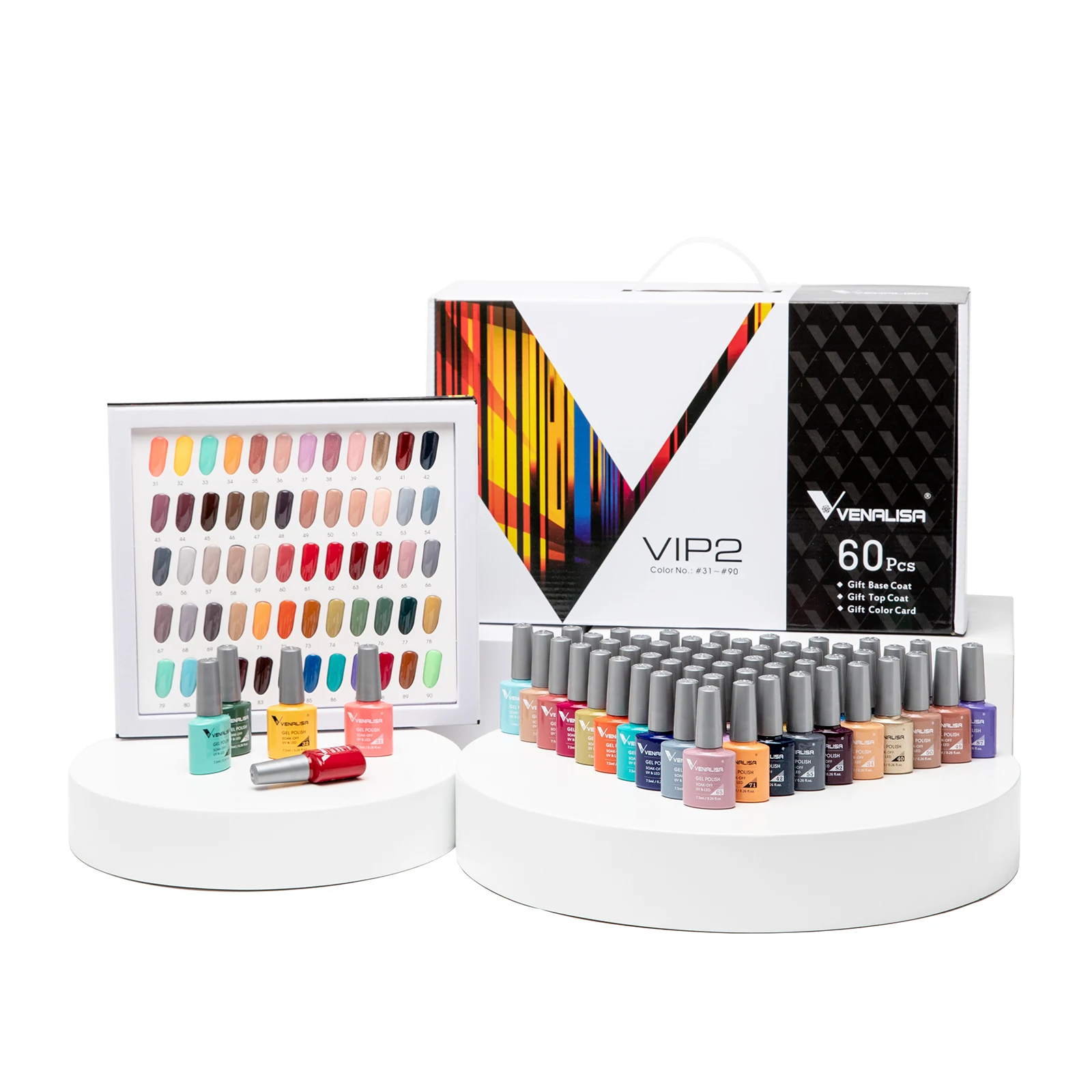 

VENALISA VIP Wholesale 60 Colors UV Gel Polish Kit Nail Art Design Soak Off 7.5ml UV Enamel Color Gel Polish Gel Lacquer Set, 60 colors/set