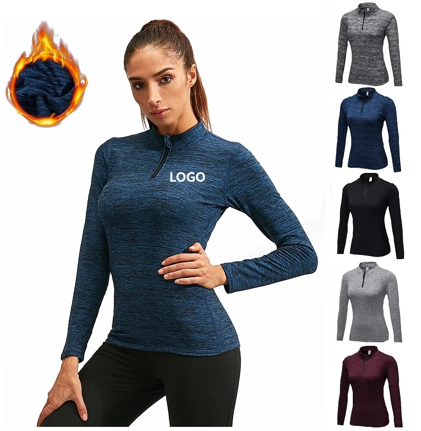 

Vedo Fitness Shirt Dropshipping Custom Logo Polyester Slim Fit GYM Clothing Long Sleeve Tights Workout Women Compression Shirts, Picture shows