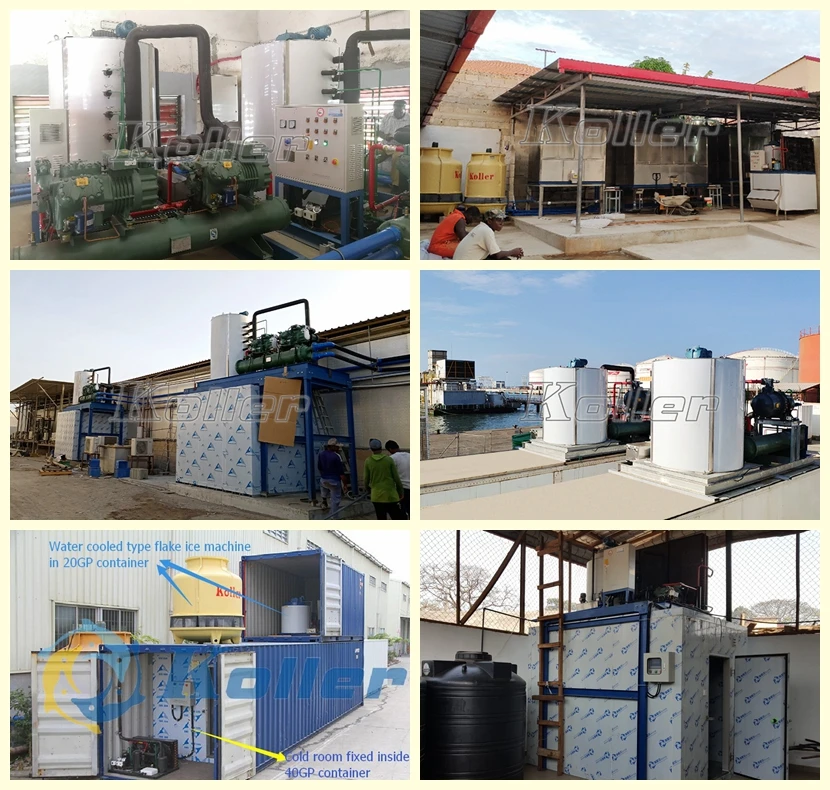 Koller Kp100 Water Cooled Flake Ice Making Machine For Fish Fresh