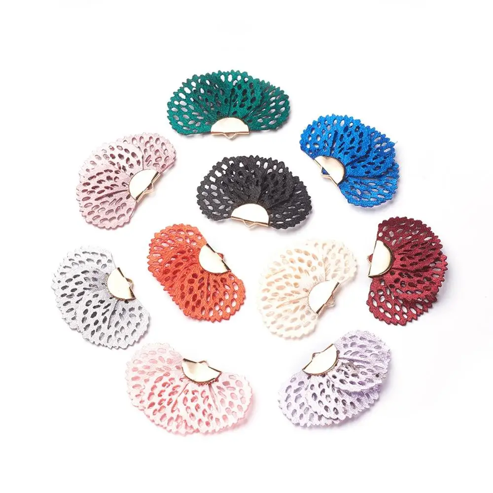 

PandaHall Silk Flower Golden Mixed Color Iron Pendant, Antique silver
