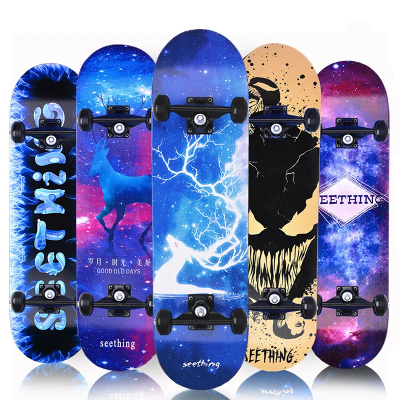 

Skate Board Wholesale 80 CM adult kids skate board 7 Ply Maple Wood Skateboard
