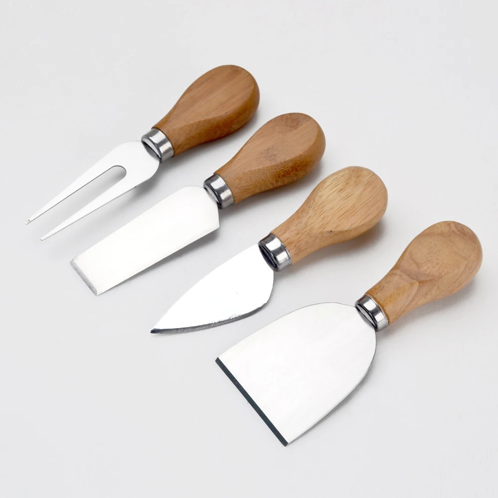 

4pcs/set wood Handle sets Bard Set Oak bamboo Cheese Cutter Knife slicer Kit Kitchen cheedse cutter Useful Cooking Tools