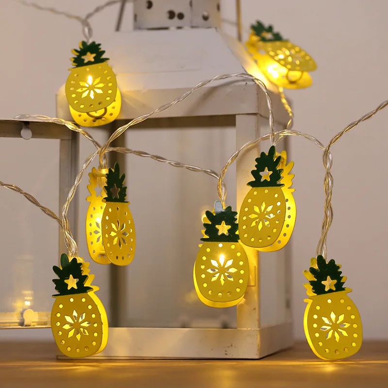 Mini led christmas party decorative battery copper pineapple light strings