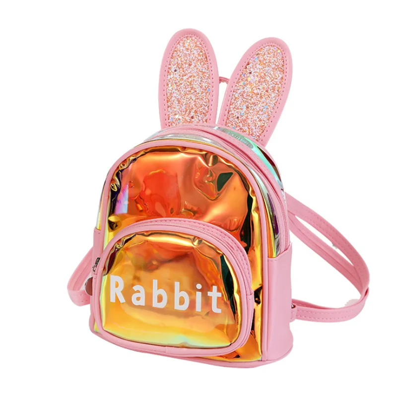 

Hot Sale Cute Rabbit Jelly Bag Baby Toddler Three Colors Laser PVC Material School Kids Fashion Backpack