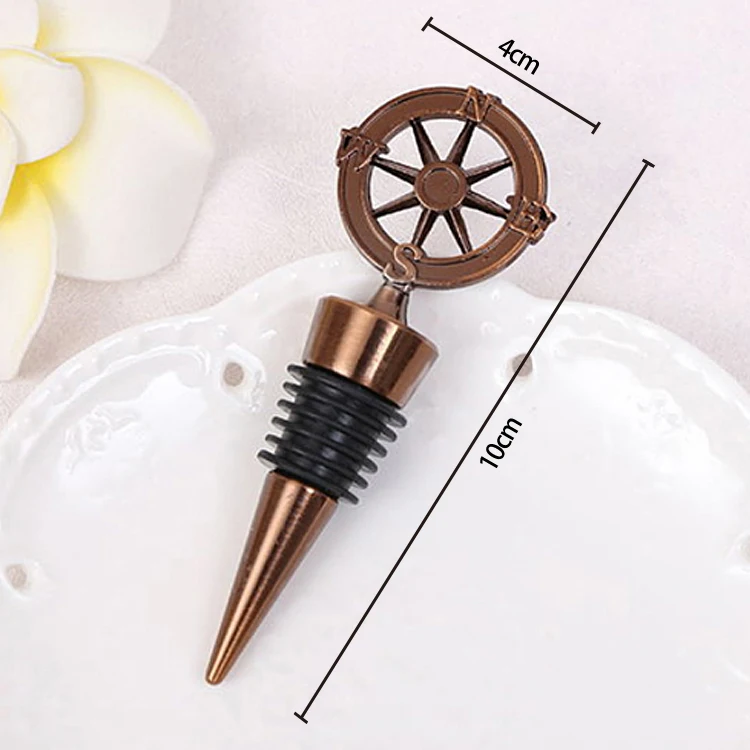 Creative Compass Shaped Copper Wine Stoppers Bottle Stopper For Wedding