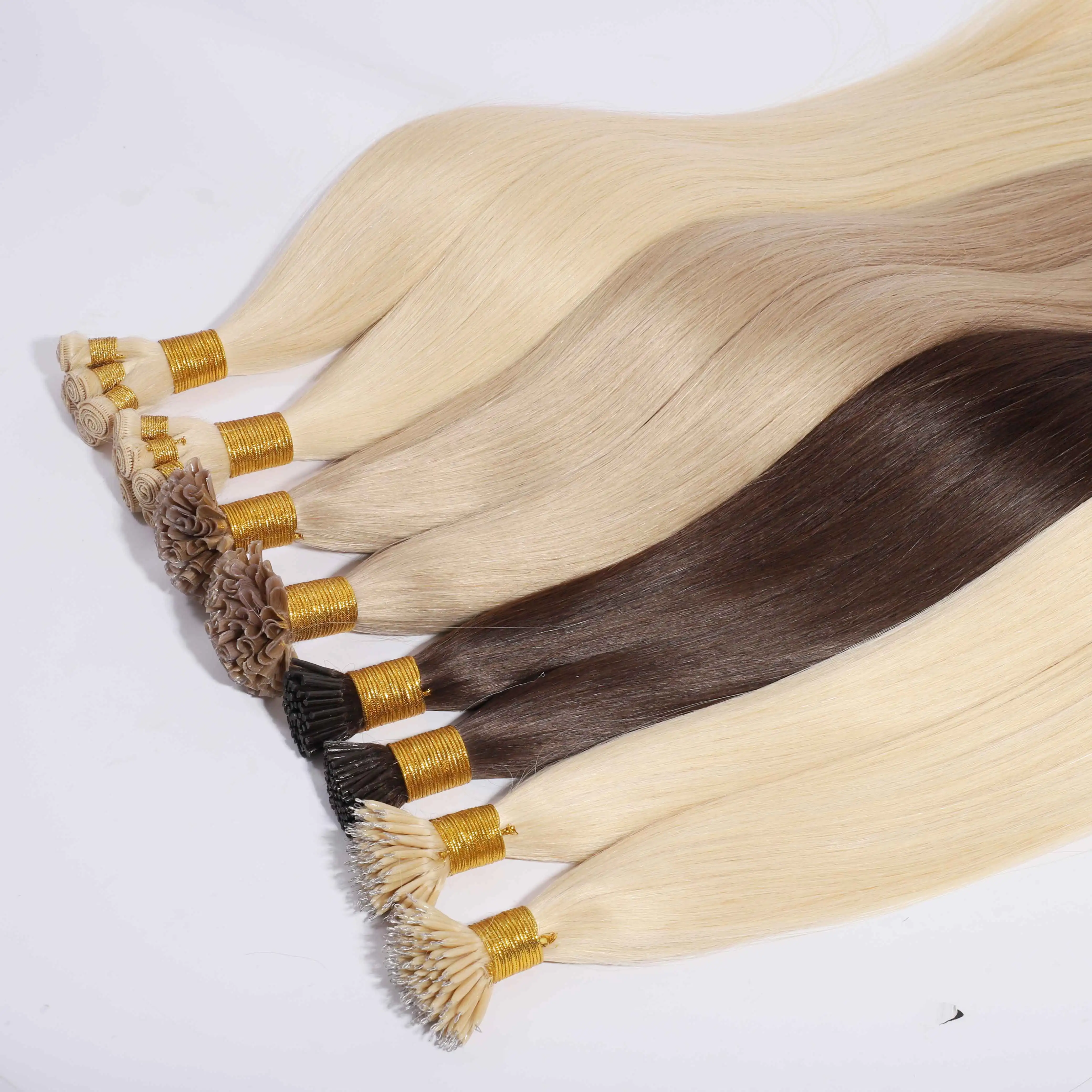 

Double Drawn Thick Ends Keratin Bonds Russian Human Hair U Tip Hair Extensions With Cuticle Aligned