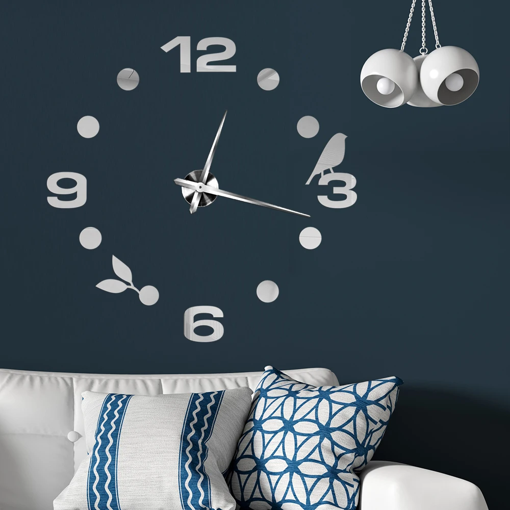 

Modern Design Large DIY 3D Wall Clock Home Decoration Art Watch Mirror Sticker clock