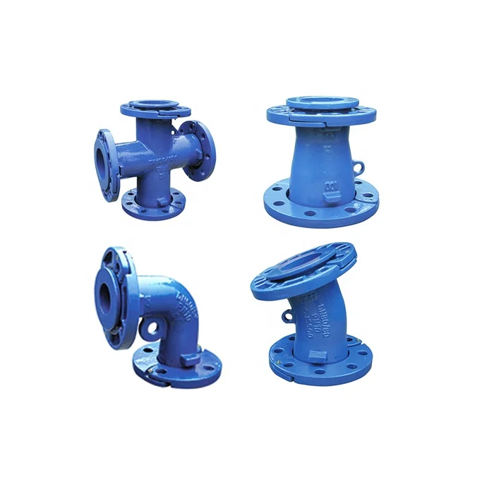 En545 En598 ISO2531 DI Ductile Cast Iron All Loosing Flanged Fittings Blue Round Solid Forged Water Pipe System Plywood Case