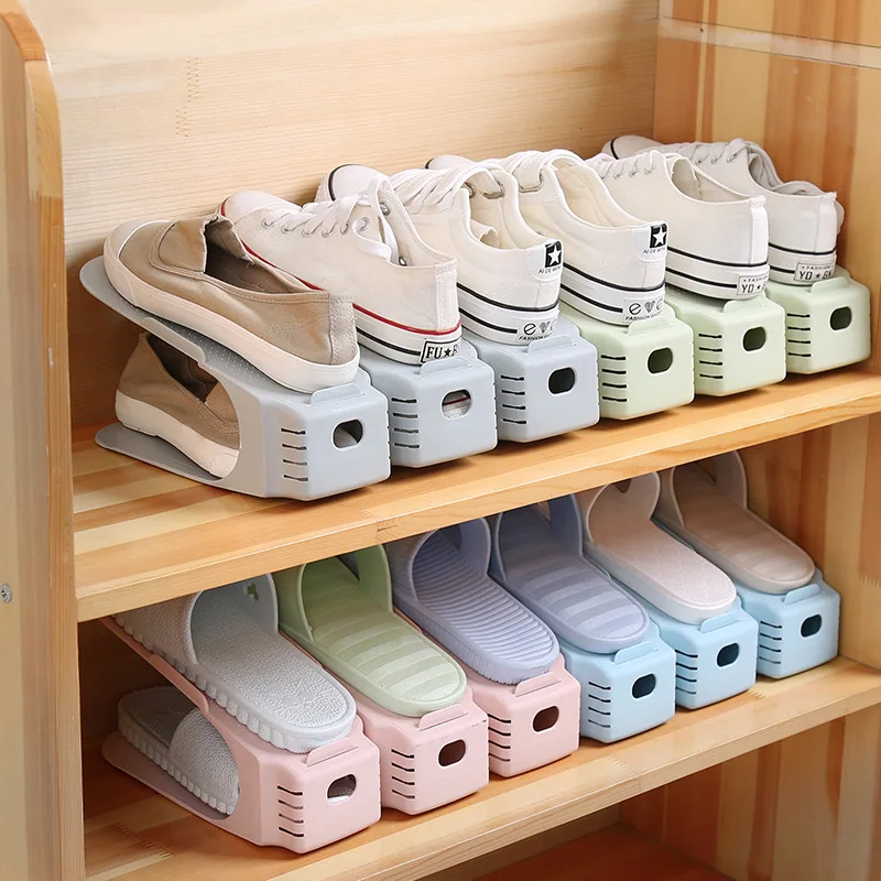 

All-in-one shoe rack Creative double-layer thickened space-saving plastic shoes storage rack shoe cabinet organizing rack