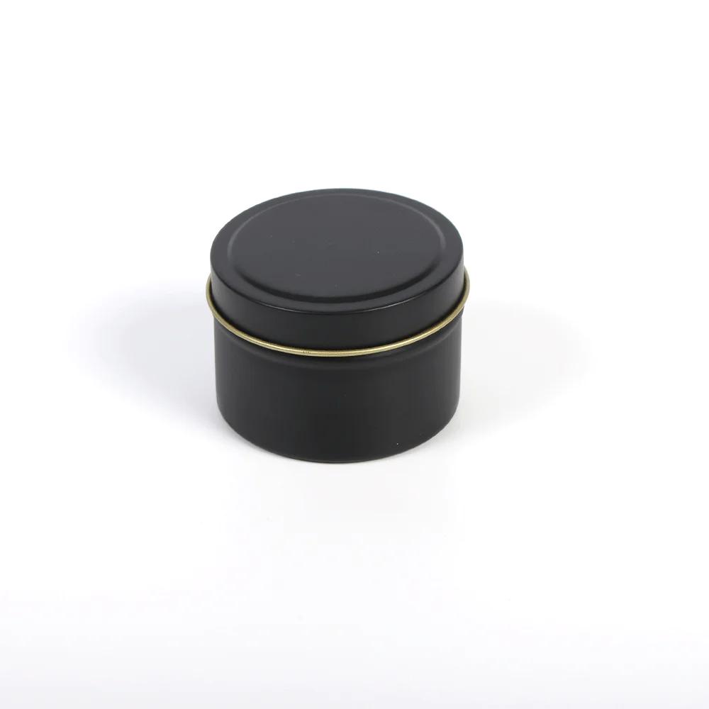 Wholesale Luxury 4oz 100ml Empty Small Art Matte Black Candle Tins Can