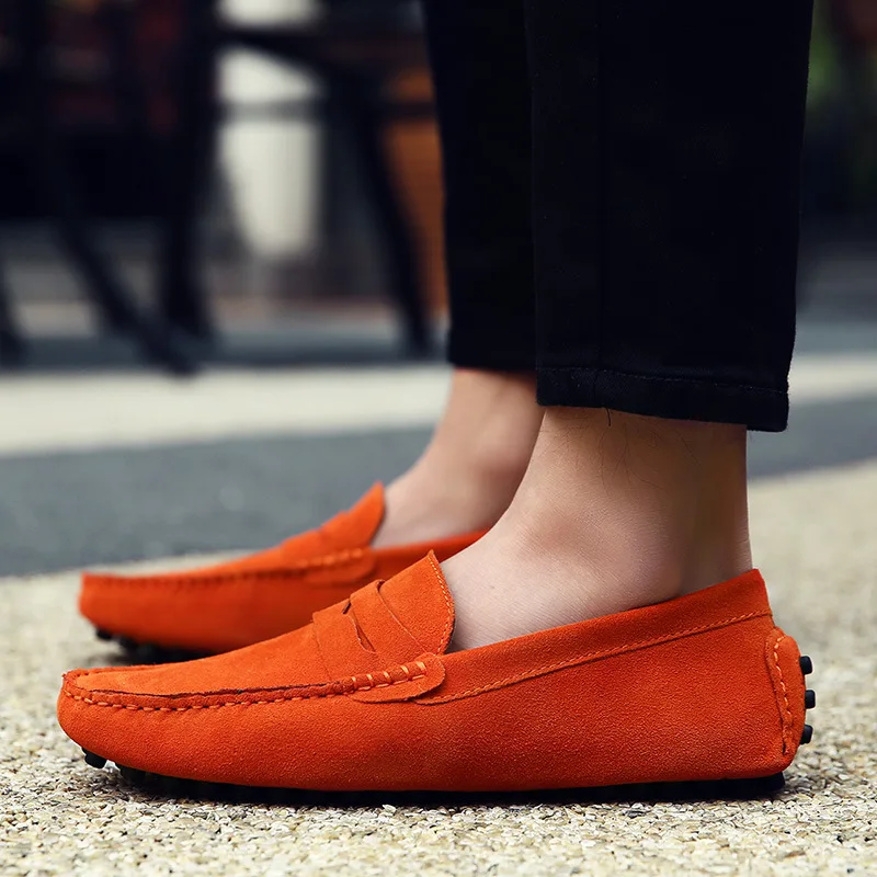 

Custom Support Cow Suede Pu Rubber Bottom Mens Casual Loafer Shoes