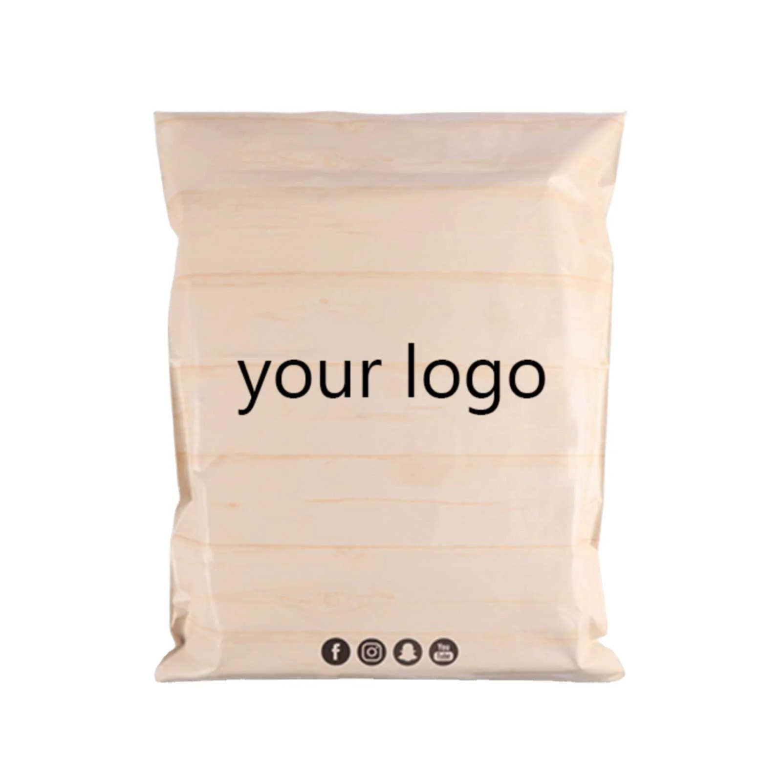
custom logo design khaki wood texture poly mailers mailing envelope mail express plastic packaging bags for shipping clothing 