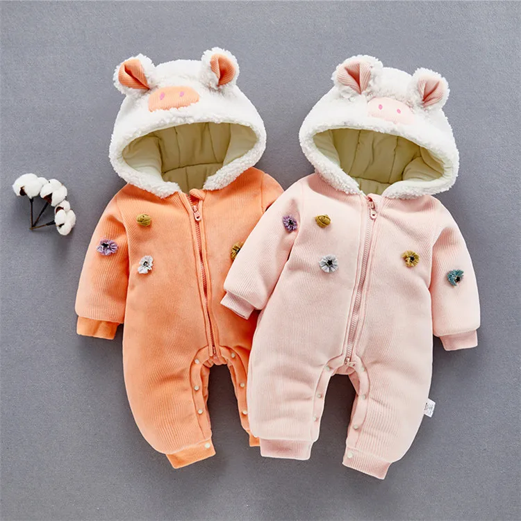 

YQ613 free shipping Baby newborn toddler boy 's hoodie jumpsuit one piece winter baby clothes and baby romper
