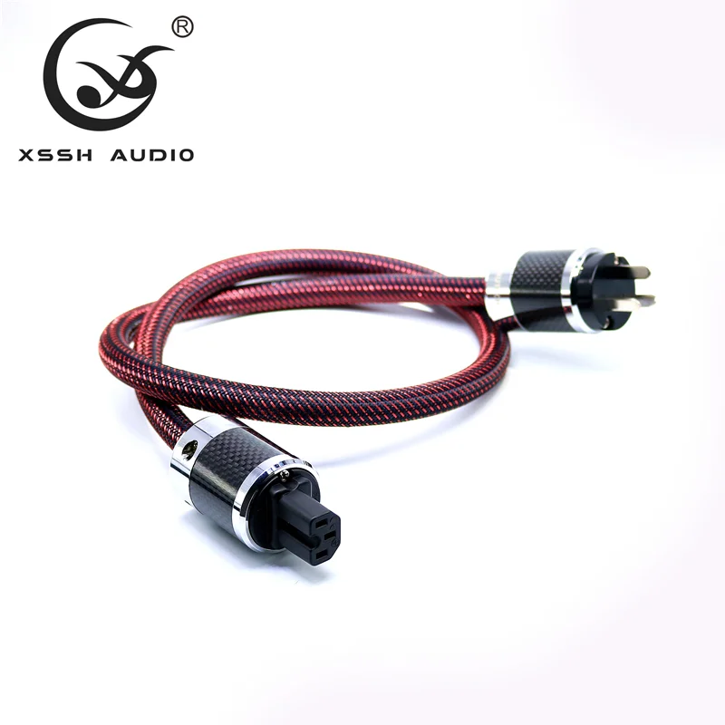 

YIVO XSSH Hifi Audio OFC Pure Copper Cable Wire Line Carbon Fiber US Standard Plug Connection AC Female to Male Power Cable, Pictures shows optional or customize