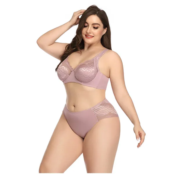 

Cheap Wholesale Popular Fat girls bra brief sets plus size underwear, 6 colors