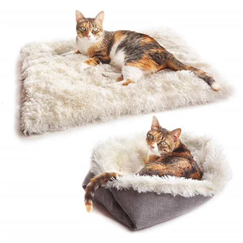 

pet cat nest amazon hot sale pet mat super soft indoor cat warm nest 2 in 1 pad, Picture