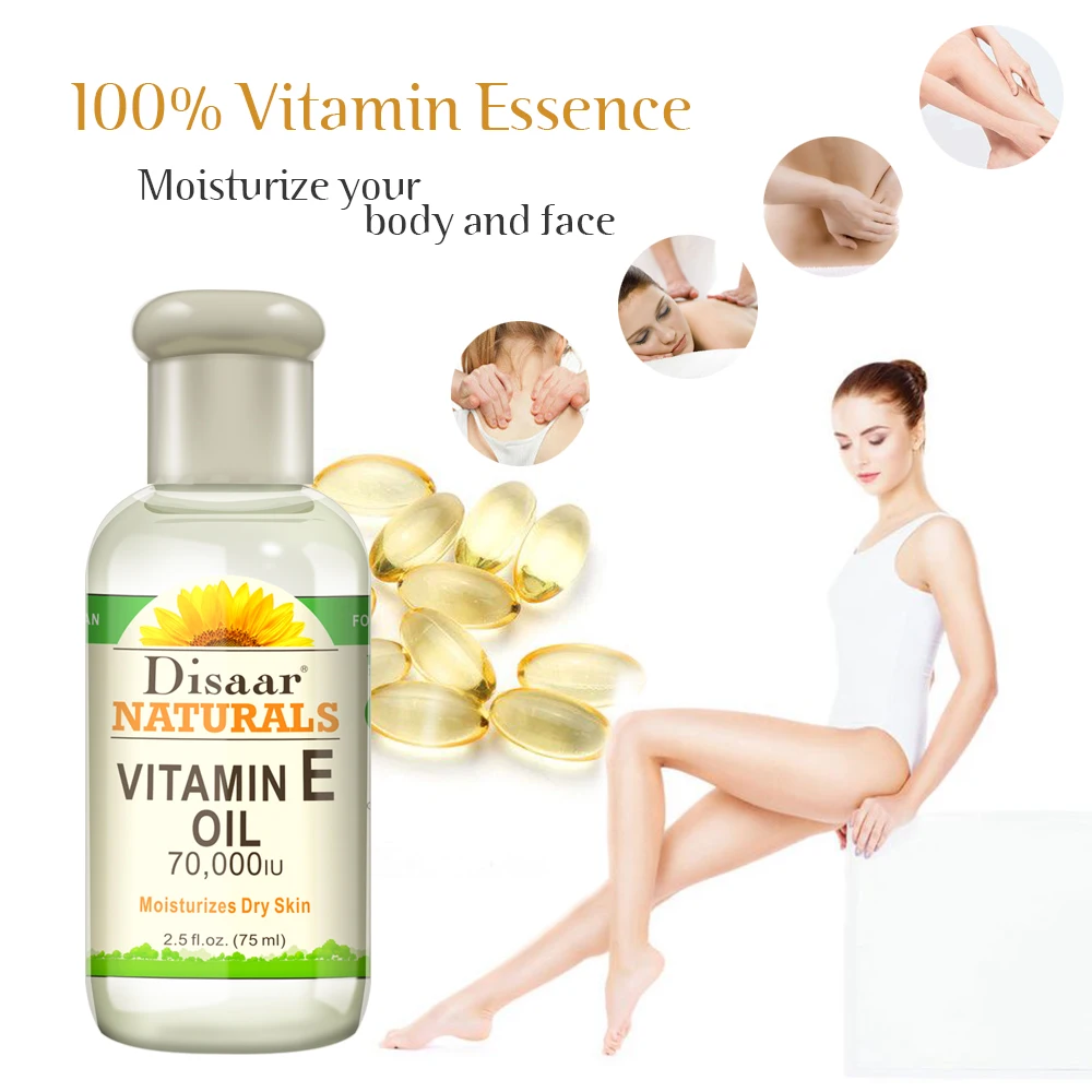 

Disaar Long Lasting Face Body massage Serum Vitamin E Essential Oil For Skin Whitening Moisturizing sunflower Oil SPA