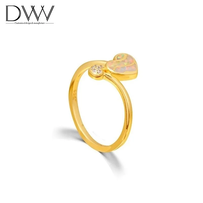 

Hight Quality Silver Romantic Shape Heart Pearl Jewelry Opal Ring, Customized color