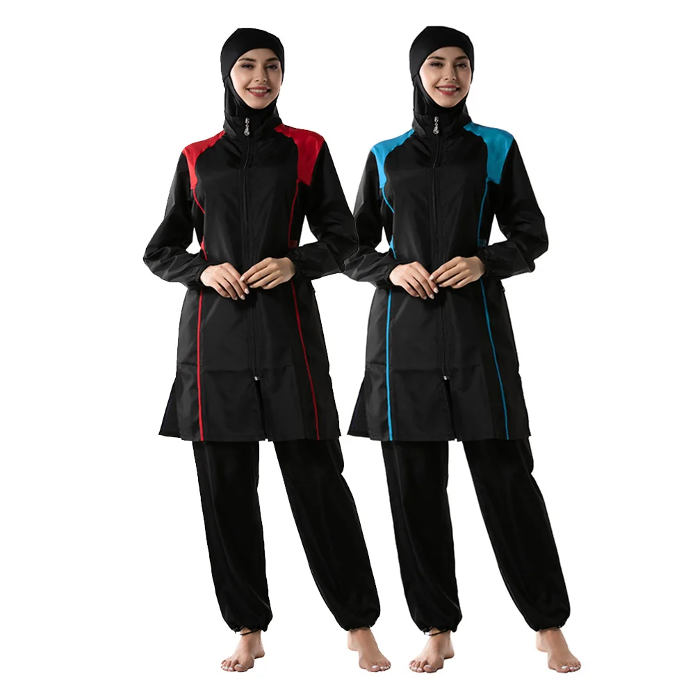 

South East Asia Middle East 3-Piece Islamic Casual Loose Sports Clothing Beach Dress Bathing Suits Swimwear for Islam Women, As image