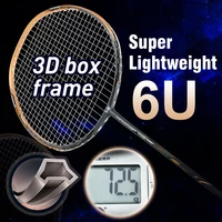 

New Arrival whizz 6U super lightweight carbon racquet 70-75g high modulus graphite custom badminton rackets professional