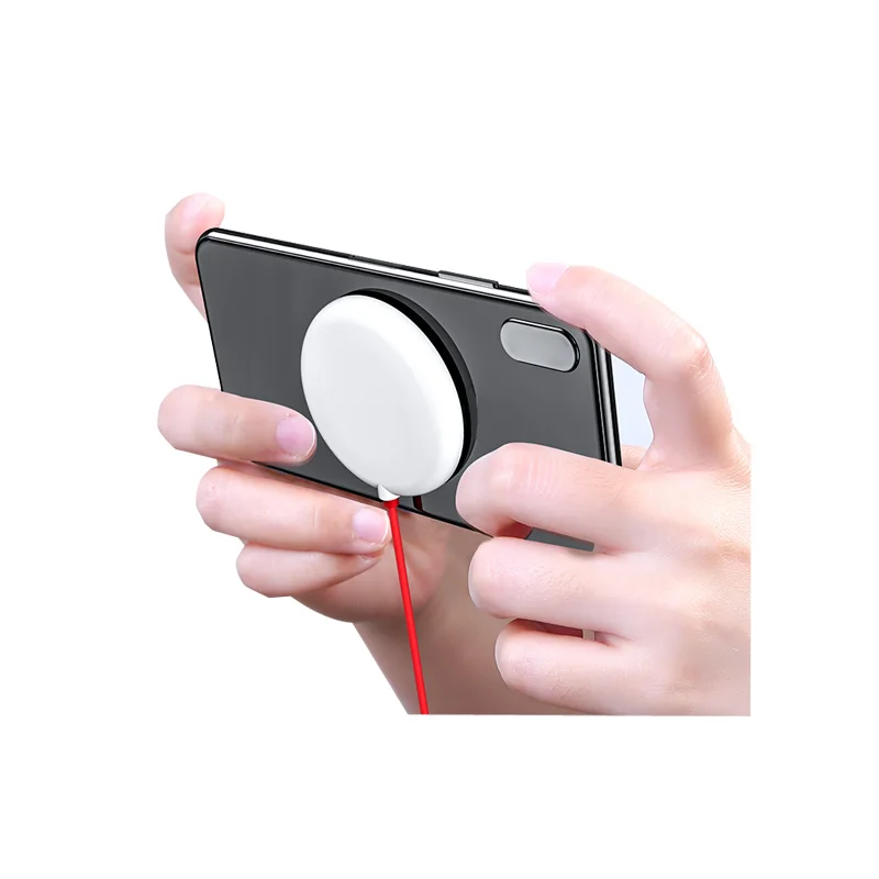 

2021 new trending products Mobile phone back suction cup wireless charger 10W Portable Mini Wireless Charger 5W, White+black, white+grey, red+pink