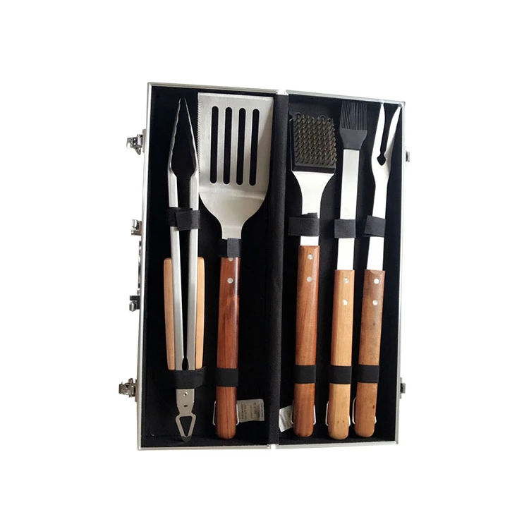 

Grilling Gifts for Men Women Barbecue Accessories Utensils with Wooden Handle Stainless Steel Barbecue Set with Storage Case