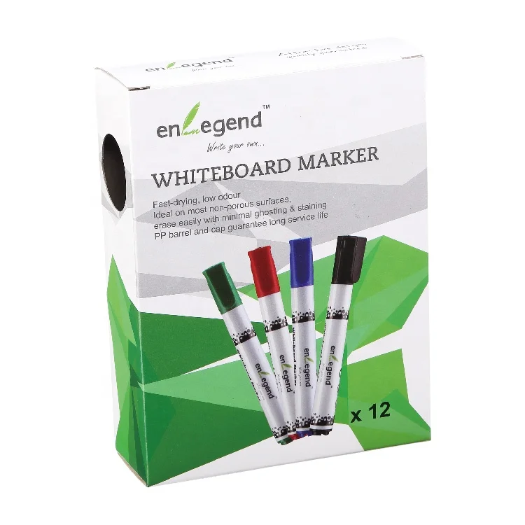 

High Quality Refillable Non Toxic Erasable Whiteboard Marker Pen with Color Box