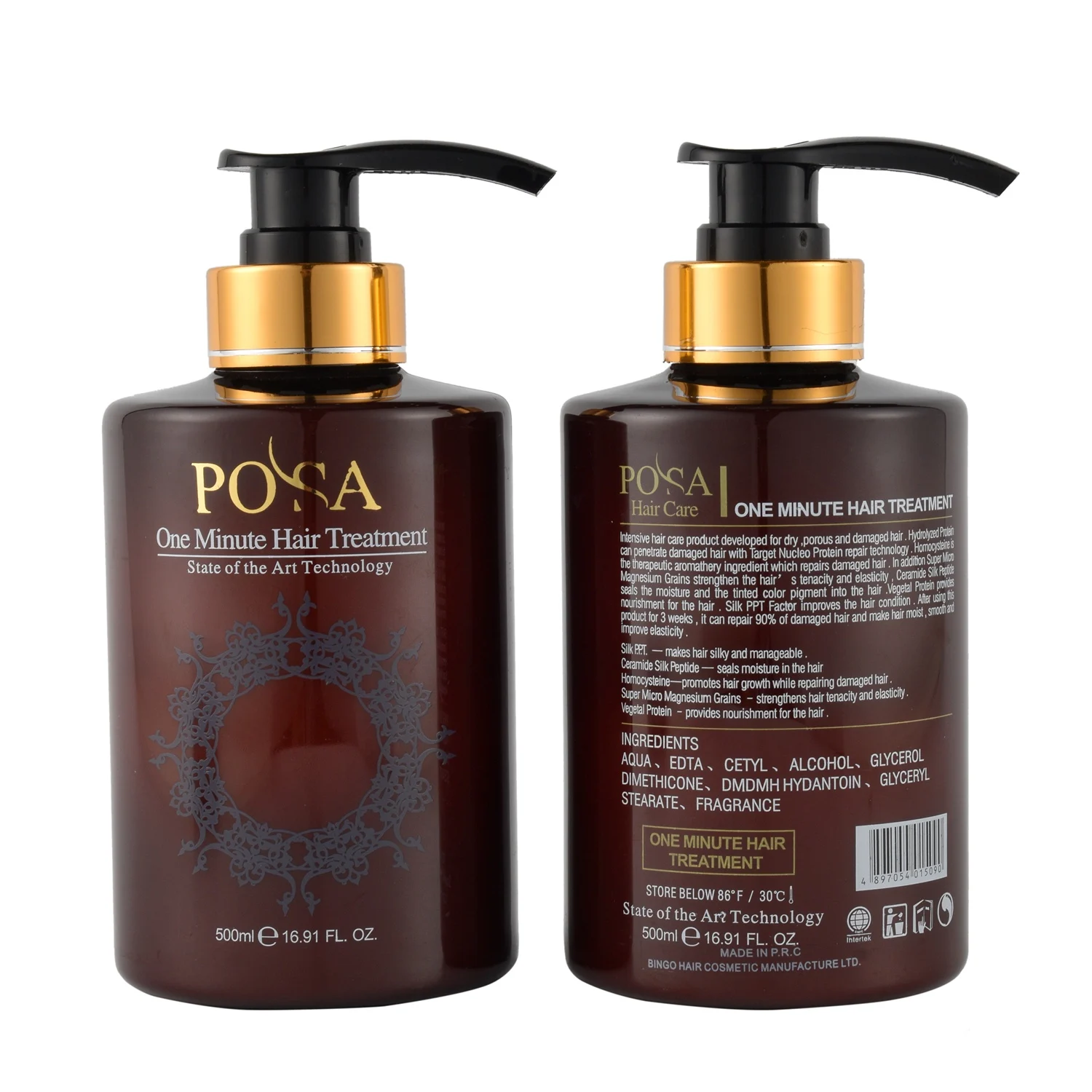 

Posa Professional Deep Moisture Collagen Repair Hair Conditioner One Minute Hair Treatment, White