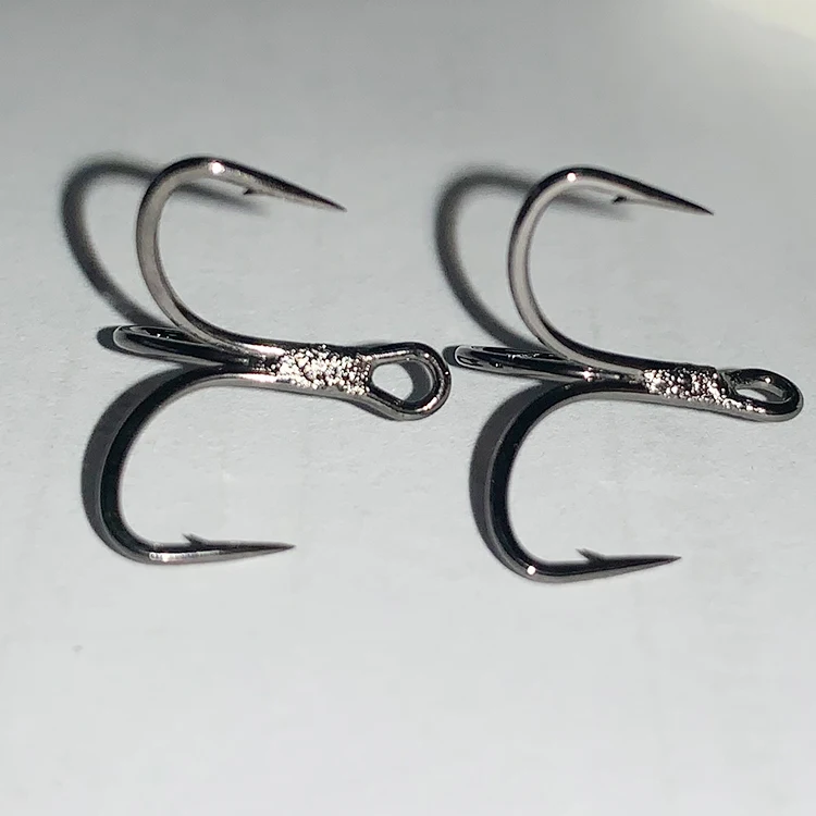 

5X Stinger treble hook big tuna wholesale triple fishing hooks for saltwater, Black chrome / tin