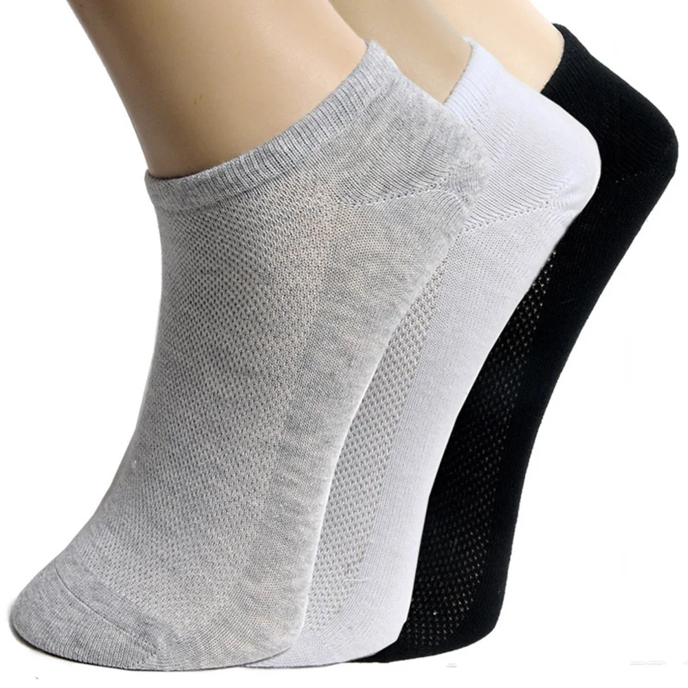 

hot style men's socks pure color mesh breathable thin cotton boat socks low cut business socks, Picture