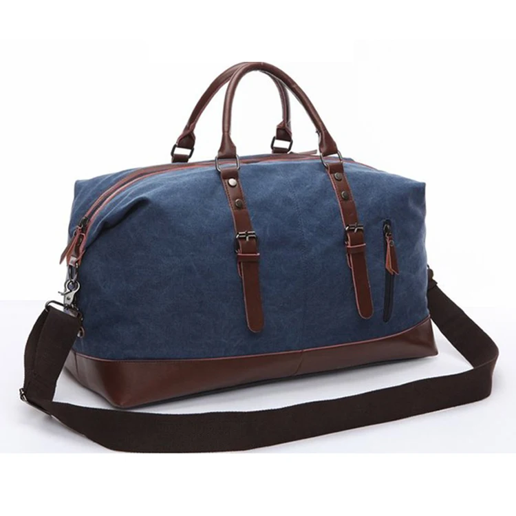 

Canvas PU Leather Luggage Outdoor Large capacity men and women duffel casual canvas bag One-shoulder cross - slung handbag, Customized