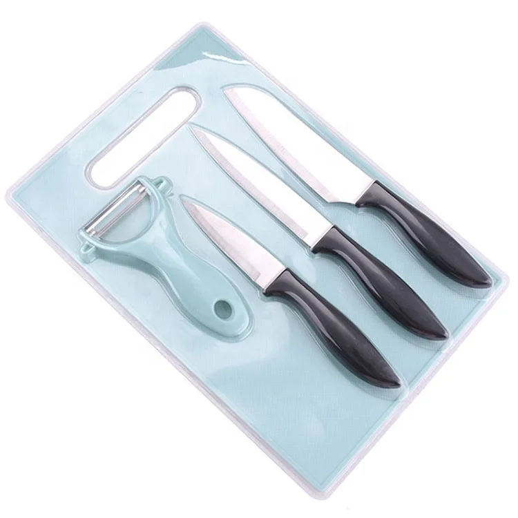 Good Price Popular Stock OEM Promotion Blister 5pcs Stainless Steel Color Kitchen Knife Set