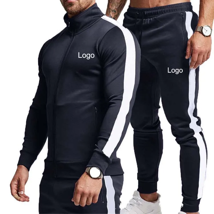 

Manufacturer Wholesale Custom Casual Plain Gym Tracksuit Polyester Cotton Splice Color Mens Tracksuit/