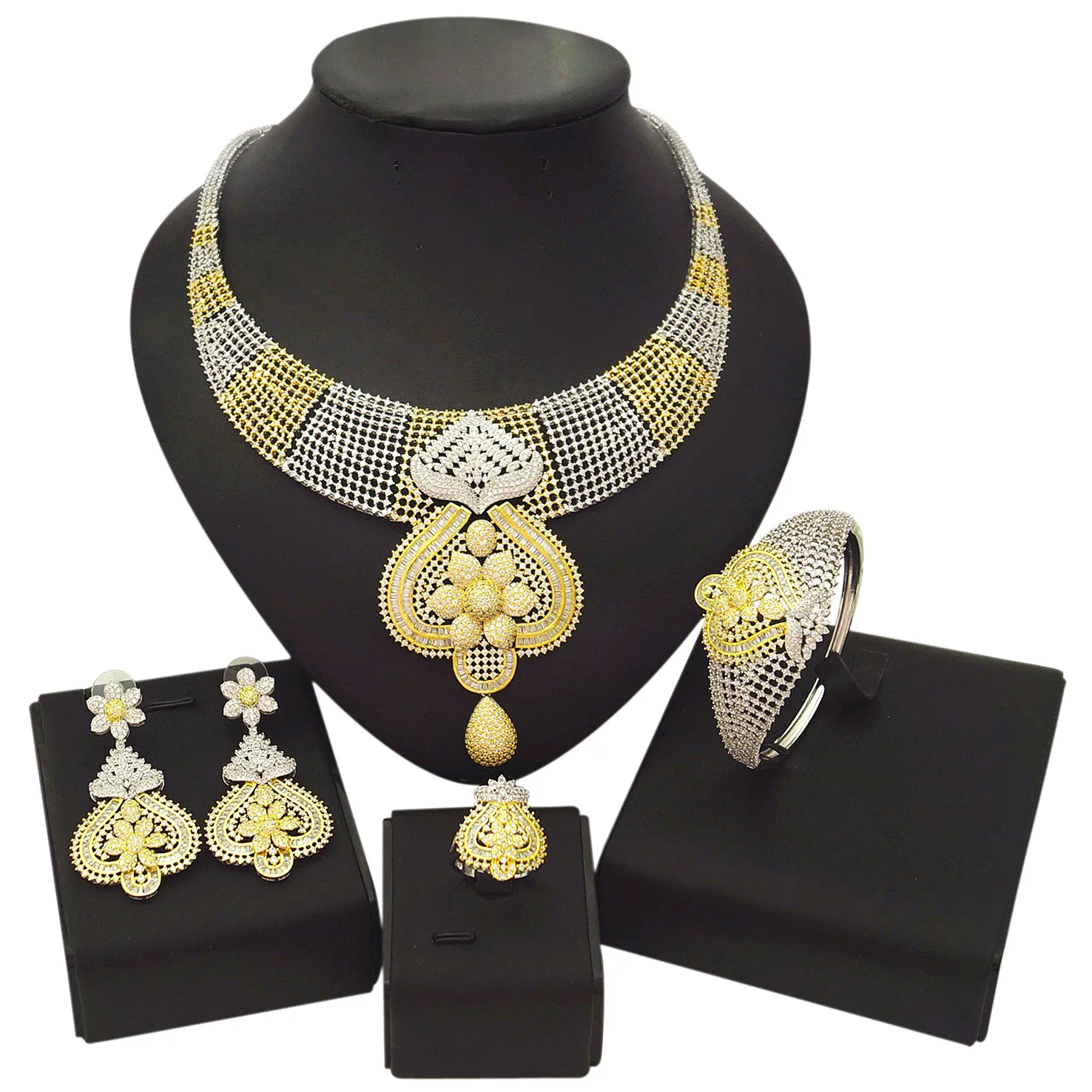 

Yulail Luxury Cubic Zirconia Nigerian Choker Jewelry sets For Women Wedding Dubai Bridal jewelry sets African Beads Jewelry Sets