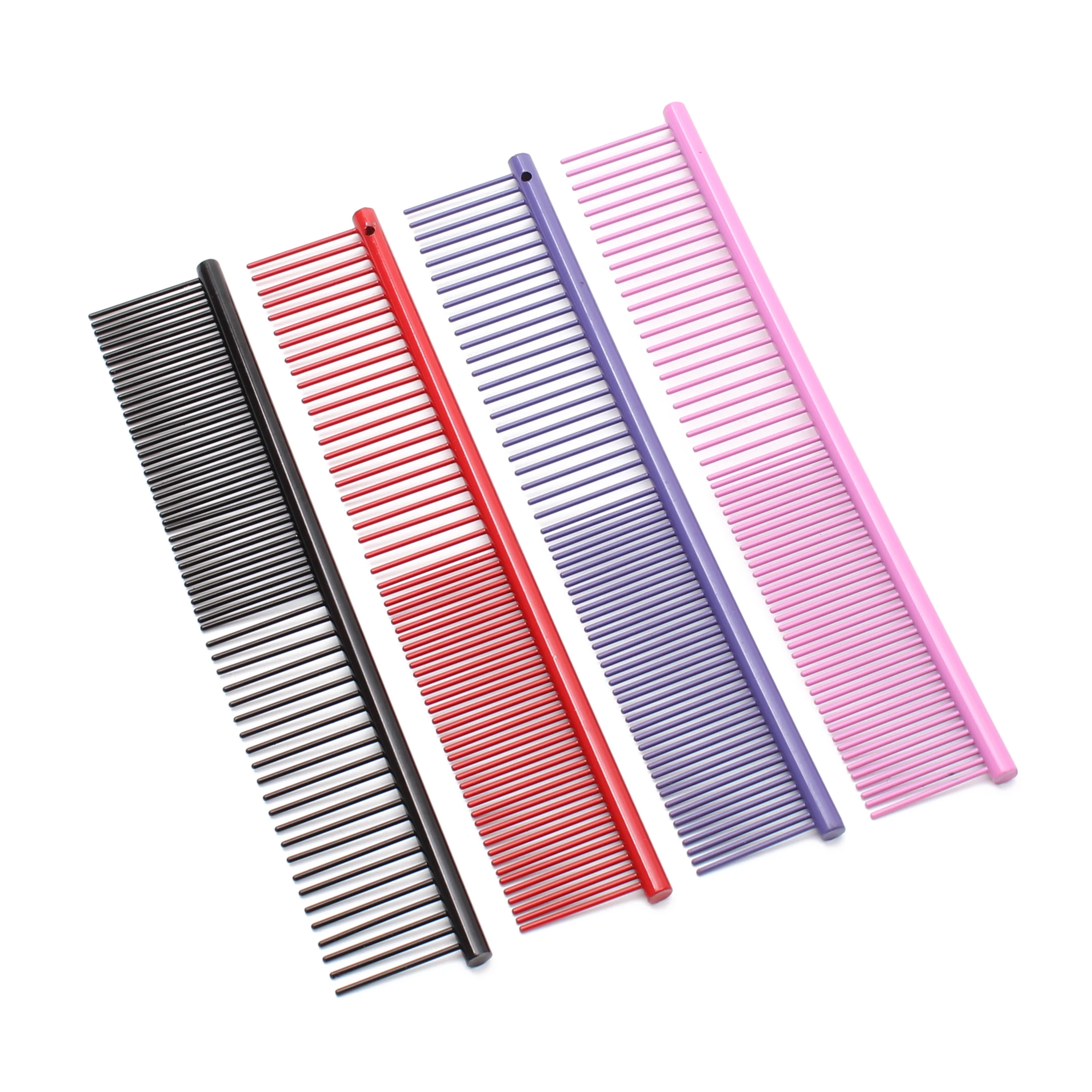 

Colorful Paint Stainless Steel Pet Grooming Comb Row Teeth Needle Hair Trimmer Cat Dog Grooming Comb C6705, Customized color