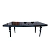 modern luxury designs black high gloss MDF curved S shaped wood wedding snake dining tables and chairs sets