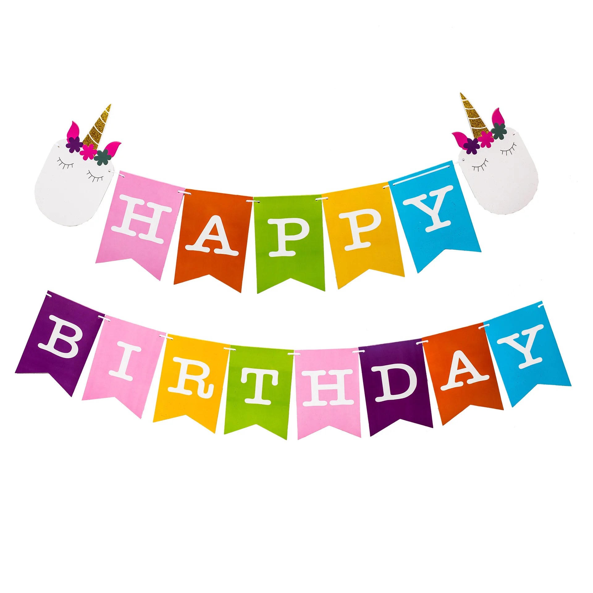 

2021 Pink Unicorn Party Supplies Set Party Plates Tableware Colorful Happy Birthday Banner for Unicorn Party Decorations