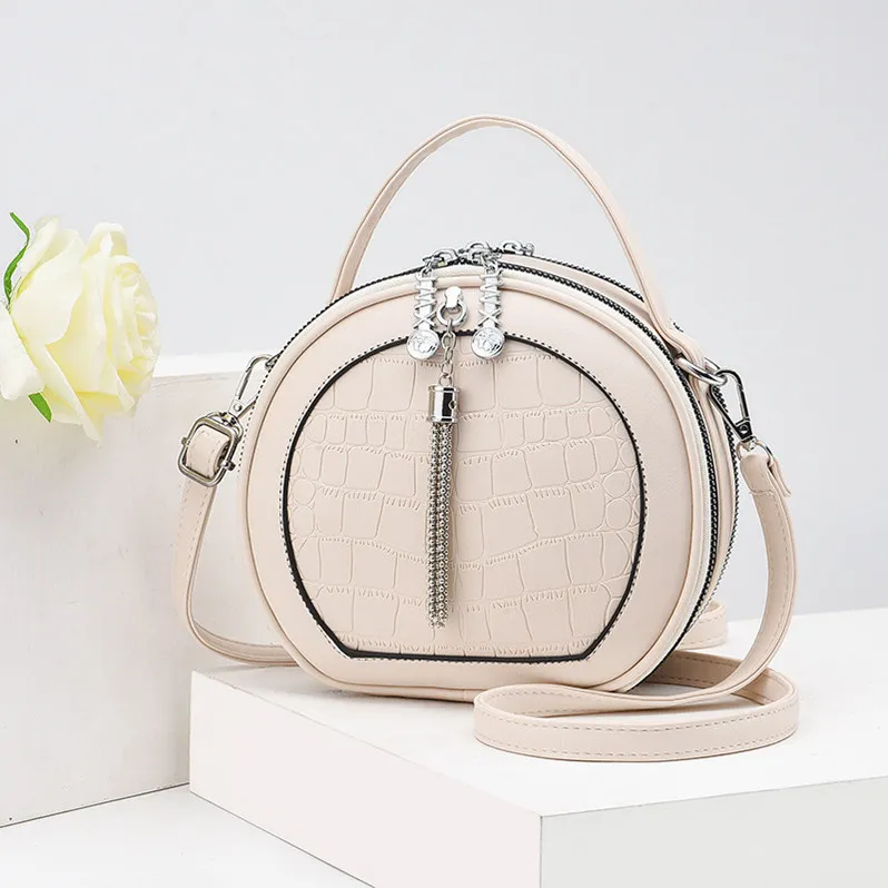 

TD9008 Summer round cake handbag 2021 new fashion shoulder portable mini round bag