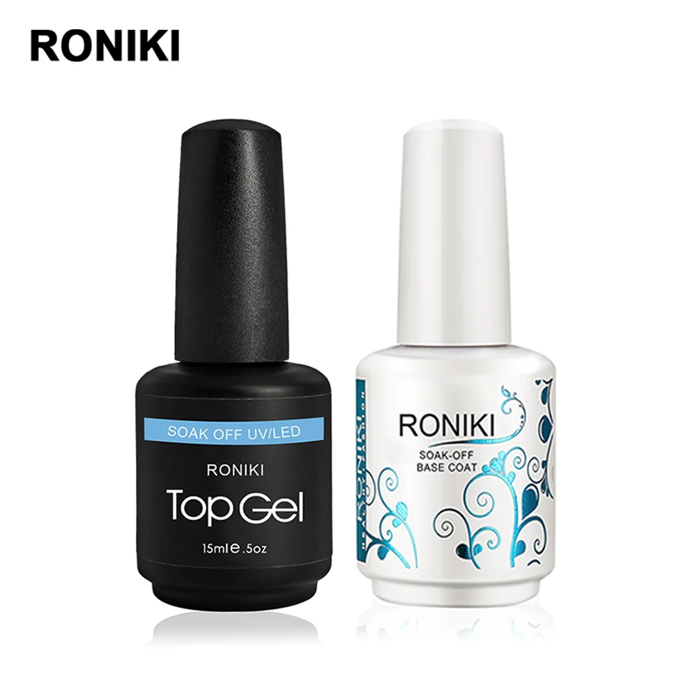 

RONIKI Organic No Wipe Top coat And Base Coat Uv Transparent Color Nail Gel Polish