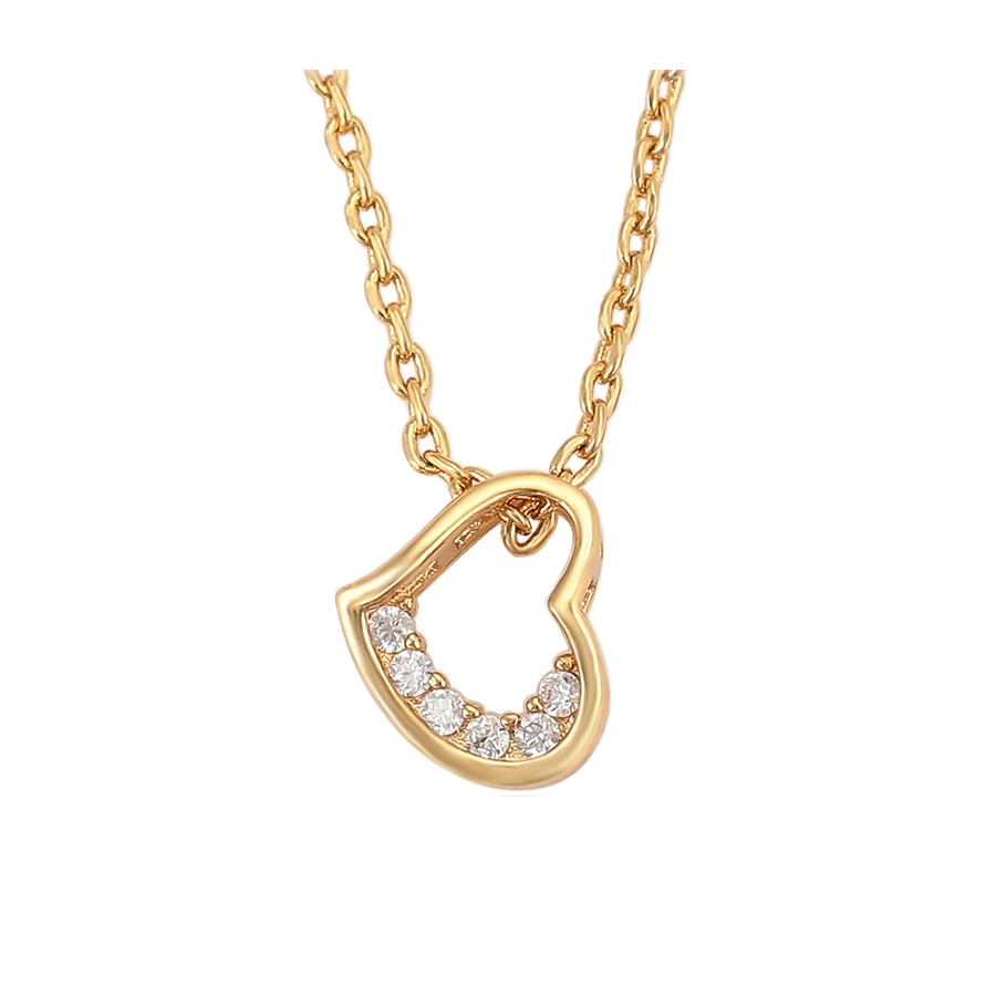 

46654 Xuping fashion women wholesale jewelry synthetic CZ heart pendant necklace, 24k gold color