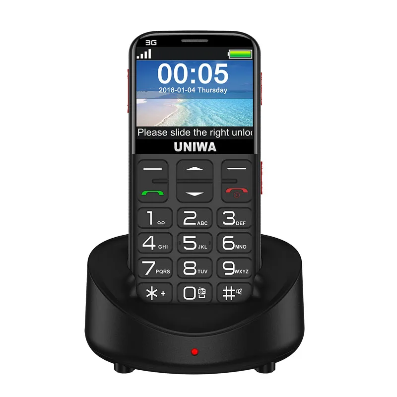 

2.31 Inch Screen Single SIM 3G Old Man Mobile Phone UNIWA V808G
