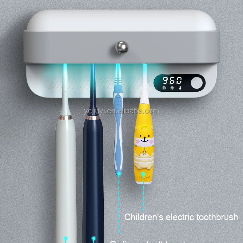 

Factory sale Rechargeable USB Wall Mount Punched Function Toothbrush Sterilizer Sanitizer Dryer And Holder, White