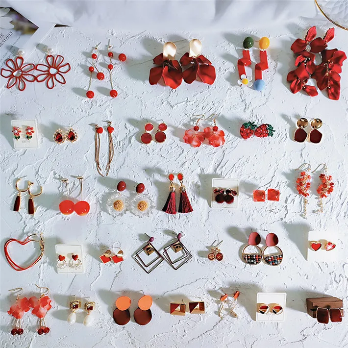 

Fashion 2019 Jewelry Aretes Earrings Hand Made Flower Women Accessories
