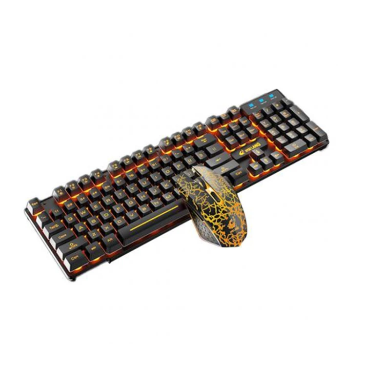 

Rechargeable Wireless Charging Lighted Gaming Keyboard and Mouse Set
